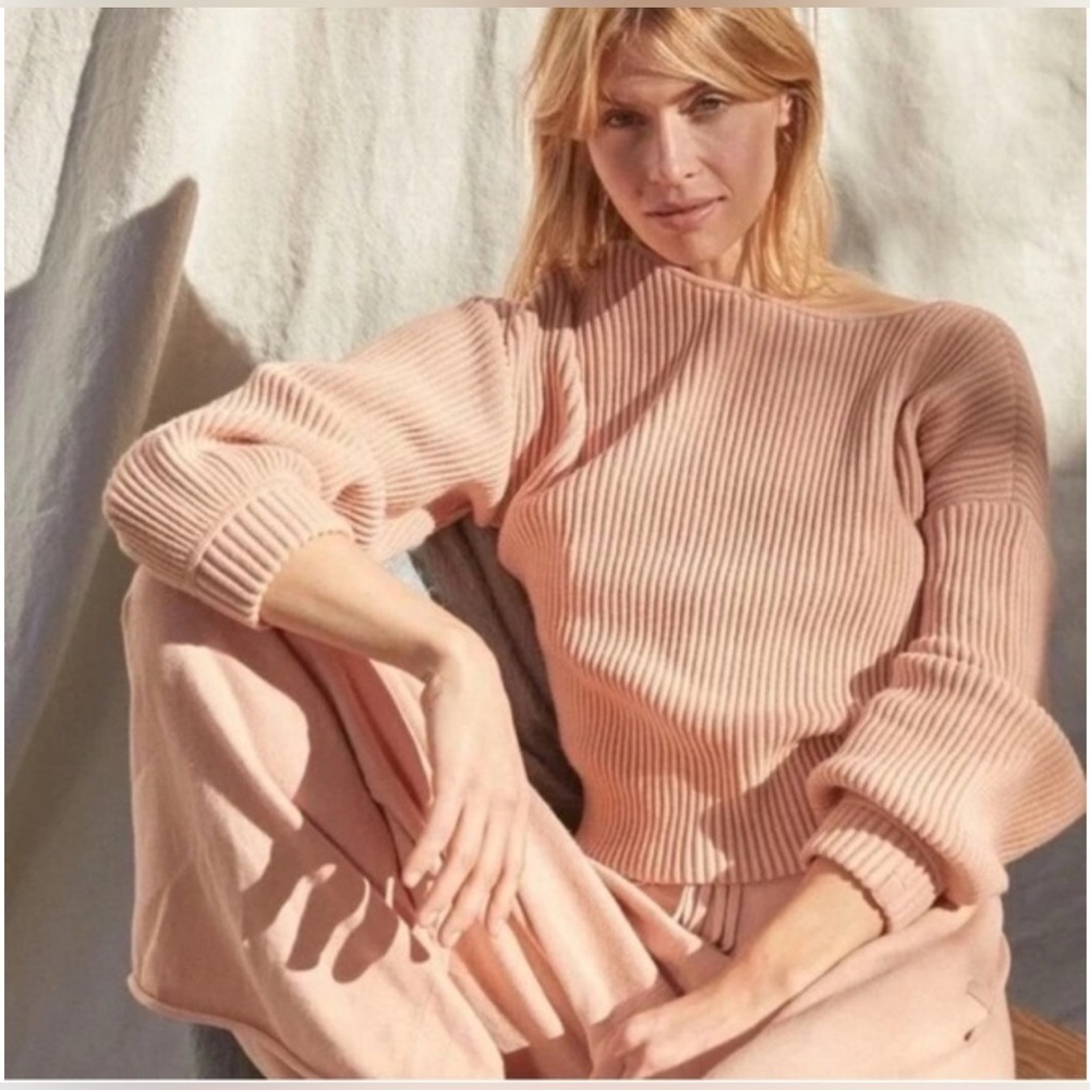 Lunya Cozy Cotton Reversible Pullover Sweater, Size XS